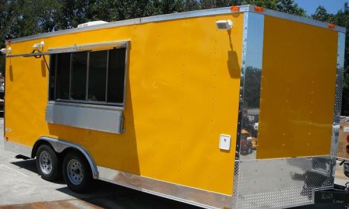 Concession trailer 8.5&#039;x17&#039; yellow - frozen yogurt smoothie vending for sale