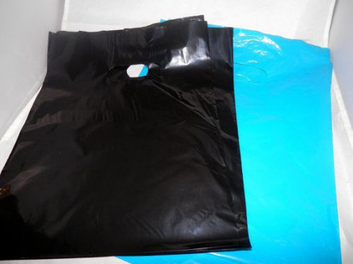 100 9&#034; x 12&#034; Teal Blue and Black Low-Density Plastic Merchandise Bags