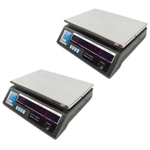 2 X 60 LB Digital Produce Price Food Scale Market Weight Computing Meat Shipping