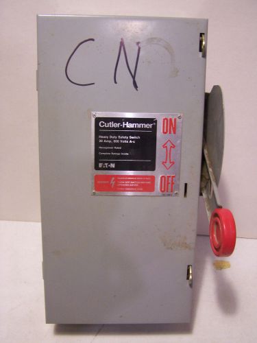 Cutler Hammer Heavy Duty Safety Switch 30 Amp, 600 Volts DH361NGK On / Off  New