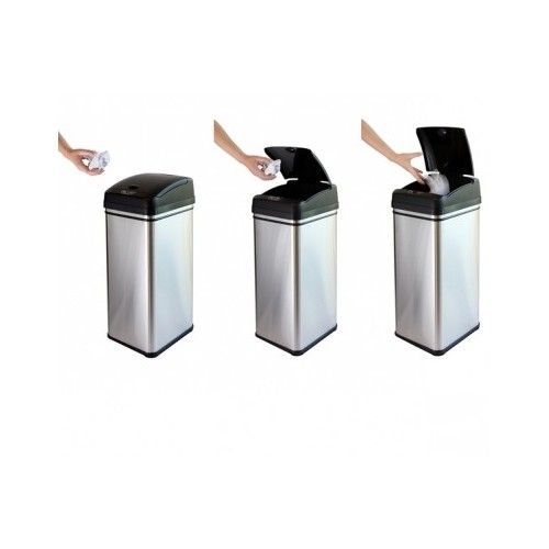Stainless trash can garbage kitchen sensor bin new automatic touchless work home for sale