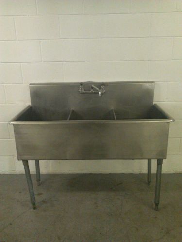 51&#034; 3 compartment sink stainless steel 51&#034; x 25&#034; x 42&#034; for sale