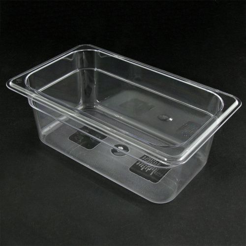 CAMBRO (44CW-135) HOT &amp; COLD FOOD PANS, 1/4 SIZE 4&#034; DEEP CLEAR