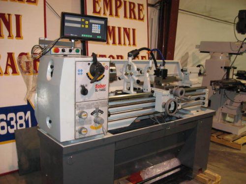 Saber 1440 gear head lathe with dro for sale