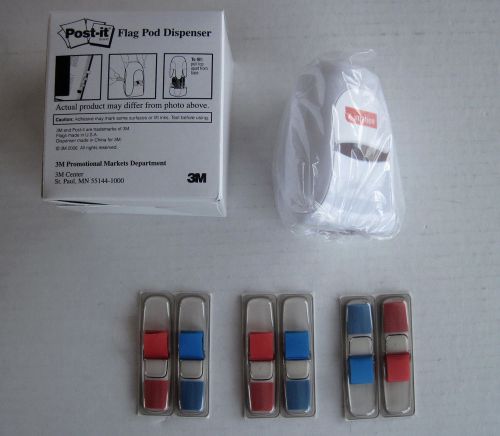 Post-It Flag Pod Dispenser - with flags - white plastic - 3M - Promo Units