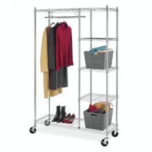 Rolling garment shelves rack storage &amp; organization 6058-4320-bb for sale