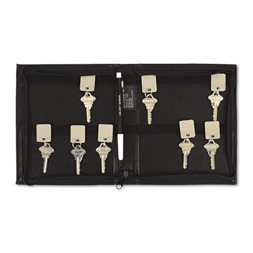 NEW PM COMPANY 4987 Security-Backed Zippered Case, 24-Key,Vinyl, Black, 7 x 1 x