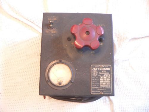 Vintage Jefferson Auto Transformer 50-125 volts Made in Bellwood Illinois