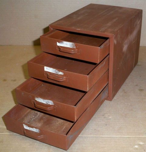 Vintage 4 Drawer Metal Small Parts Storage Bin Cabinet Organizer Box/ Industrial
