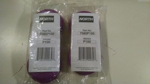 North 7580 P100 Particulate Filter Replacement Cartridge Purple x 2 pair