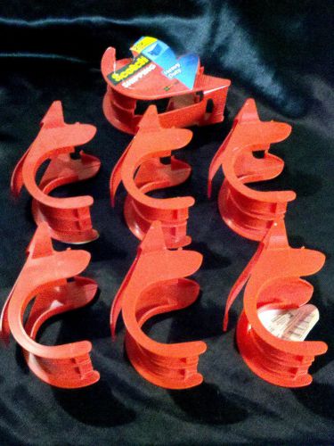 LOT OF 7 PACKING TAPE DISPENSERS RED PLASTIC SCOTCH  HEAVY DUTY SHIPPING PACKAGE