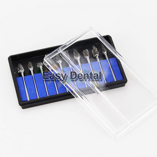 10pcs Dental Lab Beauty Jewelers Titanium Nitrate Carbide Burs Polishers