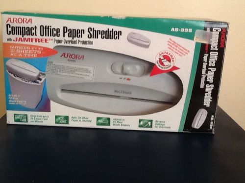 Aurora Compact Office Paper Shredder, JamFree, Paper overload protection
