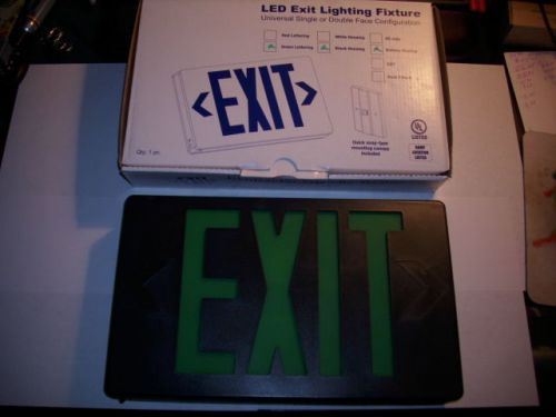 Mule mxbgu green led 120/277 volt 4w 12x9x1.7&#034; polycarbonate black exit sign for sale