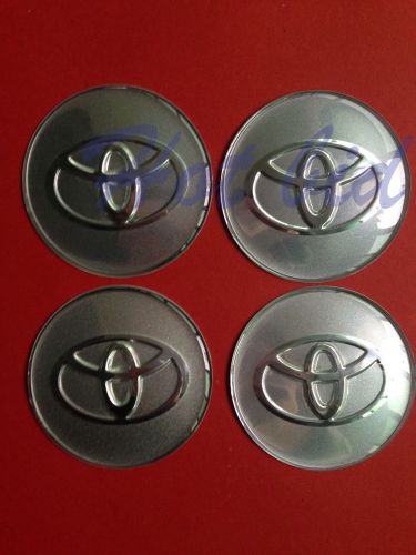 4PCS Wheel Center Hub Caps Emblem Badge Decals Stickers for Toyota 65mm Silver