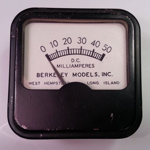 Vintage 1956 Berkely D.C. Milliamperes Panel Meter Range 0-50- Original Owner!
