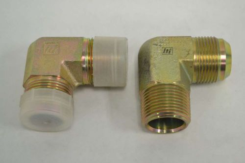LOT 2 NEW BRASS MALE ELBOW PIPE FITTING 90 DEGREE 1IN NPT B352482