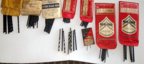 LOT OF VINTAGE  TWIST DRILL BITS NEW YORK AND ATM IN ORIGINAL PACKAGES