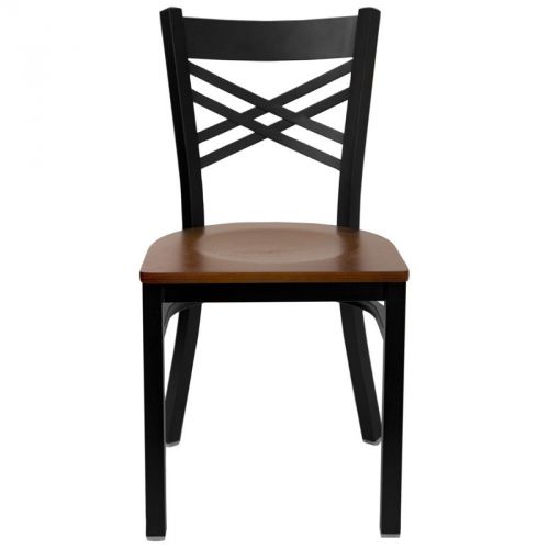 Double-X Metal Chair wood seat