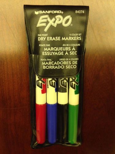 Sanford Expo Dry Erase Markers, Fine Point, Assorted, 4 Set (84074) + ERASER