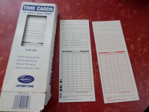 Lathem Model 7000E Time Cards E-79-100 Cards No. 15-92 Total 77 Two Sided Cards