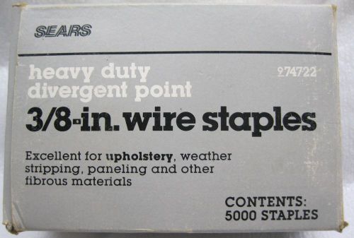 SEARS  Heavy Duty 3/8&#034; Divergent Point Staples - Box of approx. 5000, 74722