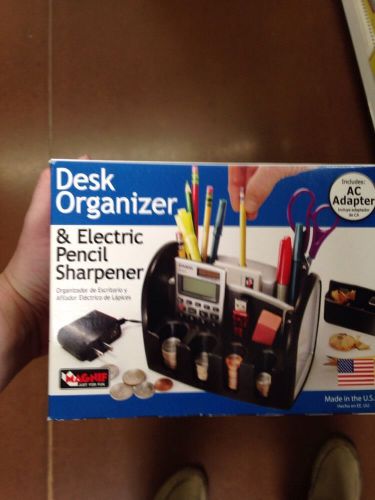 **Desk Organizer Electric Pencil Sharpener Coin Change Pen Holder Office Card **