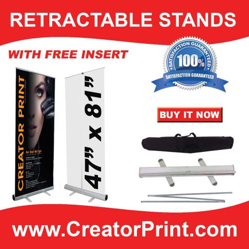 47&#034;x 81&#034; Retractable Banner Stand + FREE PRINT