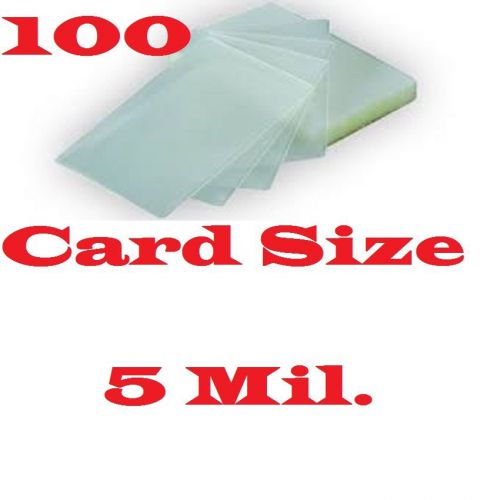 100 Card Size Laminating Pouches/Sheets 2-5/8 x 3-7/8  5 Mil
