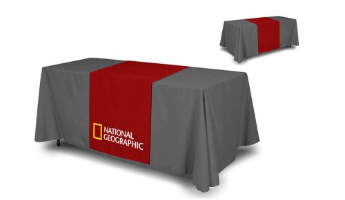 CUSTOM FULL COLOR TRADE SHOW TABLE RUNNER 24&#034;x 72&#034; Table Cloth not included