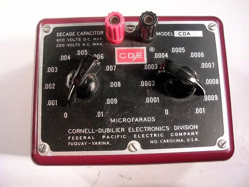 Cornell-Dubilier  Decade Capacitor CDA2  TESTED GOOD