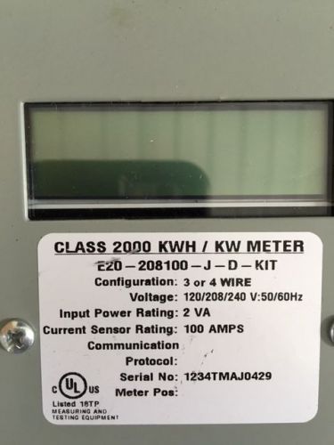 E-Mon Class 2000 KWH &amp; KWH?Demand meter 3 phase