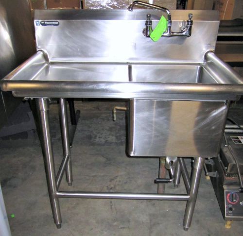 1 Comp sink w/ 18&#034; Drainboard and 8&#034; Faucet
