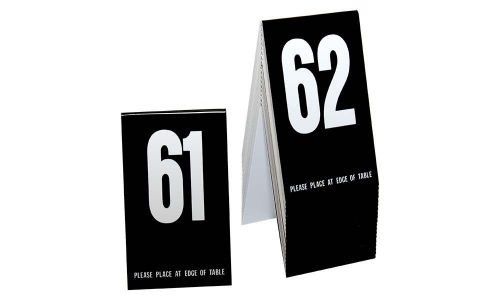 Plastic Table Numbers 61-80 - Tent Style, Black w/White Numbers, Free shipping