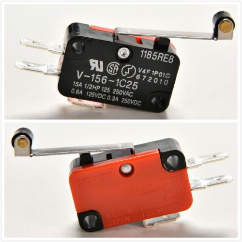 5 Pcs V-156-1C25 Micro Limit Switch Long Hinge Roller Momentary SPDT Snap Action
