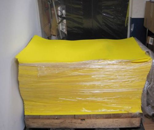 New LOT OF 5 Yellow Plastic Styrene Sheet 48&#034; x 26&#034; x .025&#034; Translucent 40 sq.ft