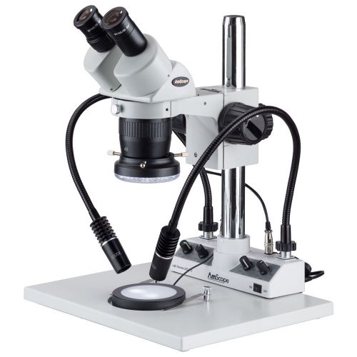 20x-40x Super Widefield Stereo Binocular Microscope with LED Gooseneck and Ring
