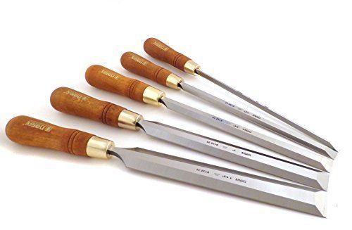 5 Piece Set Paring Chisels w Hornbeam Handles     Overall Length of 5.25