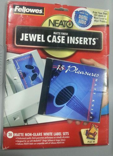 FELLOWES NEATO JEWEL CASE INSERTS,CD LABEL, &amp; TRAY INSERTS (partial set see desc
