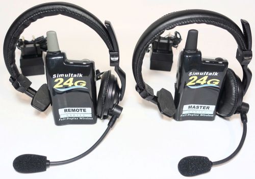 Simultalk eartec 2 duplex 2.4g beltpacks w/slimline single headsets slt24g4ss for sale