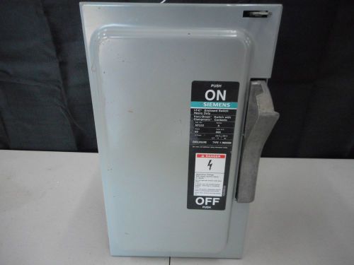 SIEMENS NF352 60 AMP 600V NON FUSIBLE INDOOR DISCONNECT SAFETY SWITCH NEW STYLE