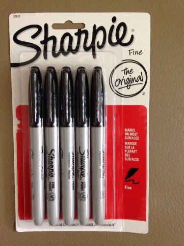 SALE! Sharpie Permanent Marker, Set Of 5, The Original Fine Point Markers, Black