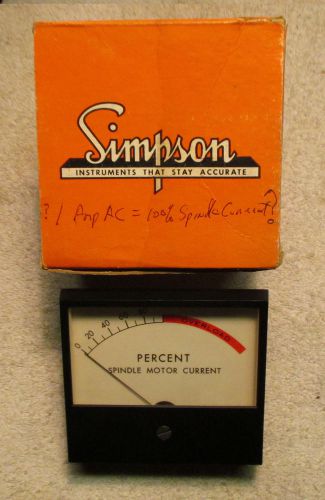 Simpson Spindle Motor Current Panel Meter &#034;NOS&#034; (vintage parts)