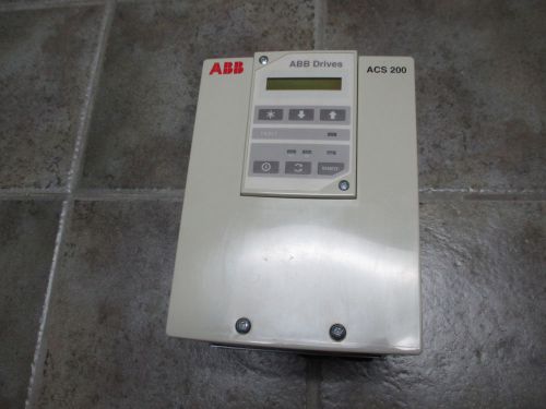 ABB ACS 200 AC Drive for Speed Control 0.75 to 7.5 HP Induction Motors 3 Phase