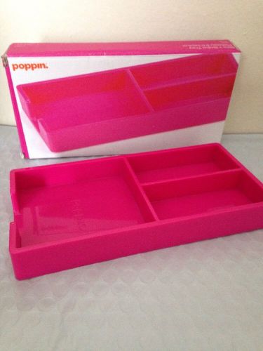 Poppin  Sticky Notes And clips Holder Pink
