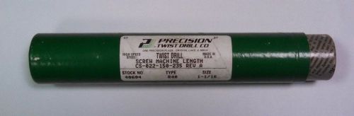 Precision twist 1-1/16&#034; high speed steel straight shank screw machine drill new for sale