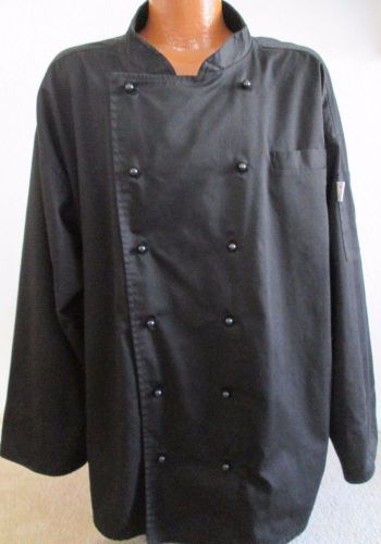Men&#039;s CHEF WORKS Black Long Sleeve Chefs Coat/Jacket - Size 50 (2 to 3XL)