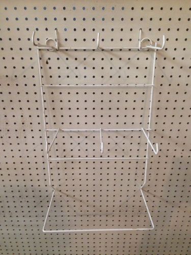 White Wire with Hooks Display for Pegboard or Countertop