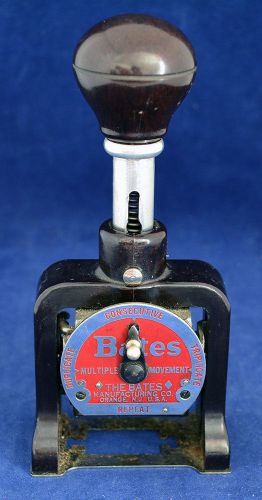 Vintage BATES Numbering Machine Style A mechanical Industrial Stamper