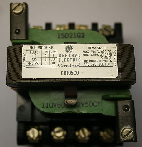 Ge cr105c000aac contactor relay 1-3 ph 5-10hp 110-600 v for sale